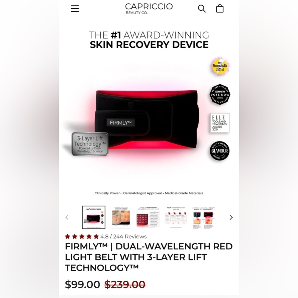 Red Light Belt with 3-Layer Lift Technology